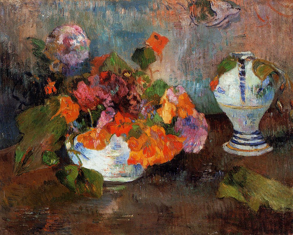 Vase of Nasturtiums - Paul Gauguin Painting